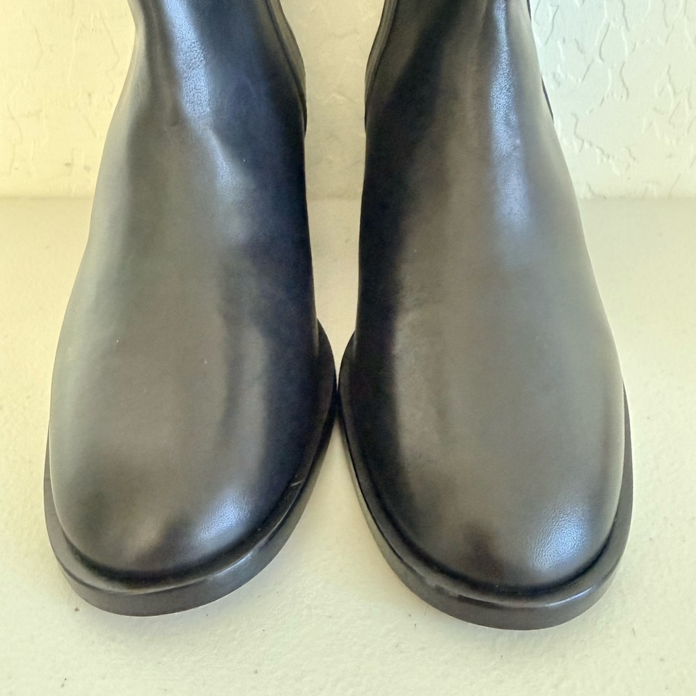 New Robert Clergerie Black Leather Block Heel Almond Toe Lida Boots Size EU 36.5 - Picture 5 of 7